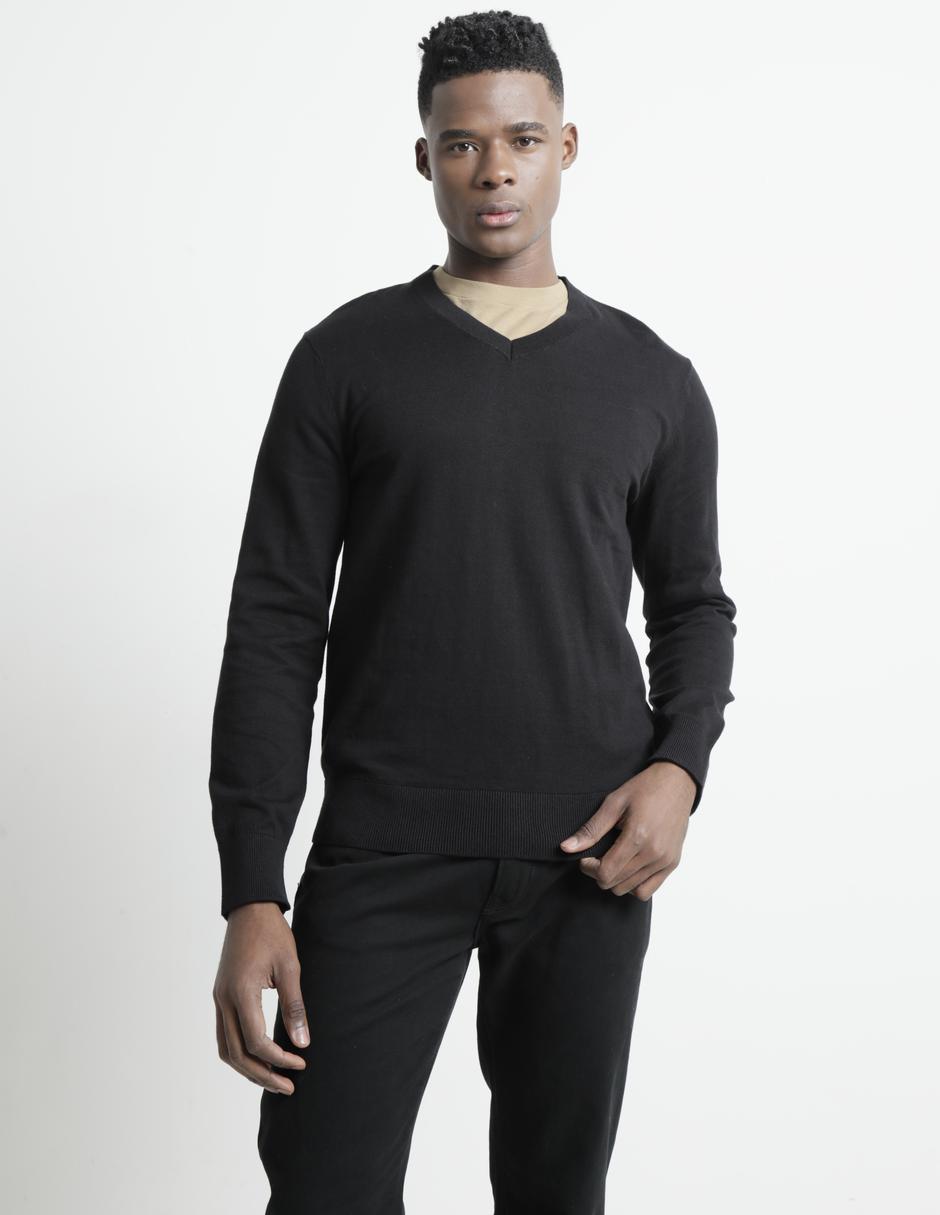 Sweater Chompas Cuello V Para Hombres Chompa Links Básica Cuello V