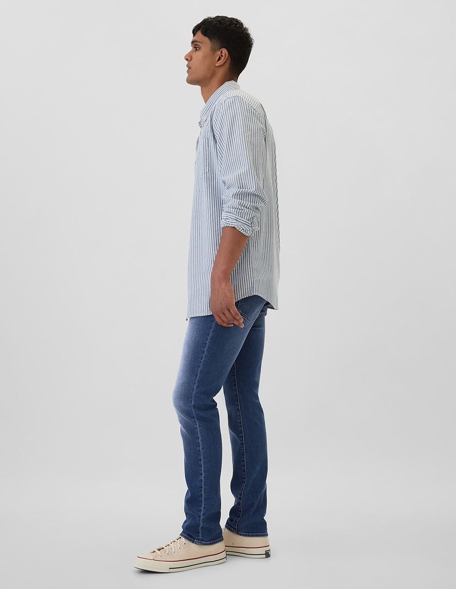 Jeans slim deslavado para hombre 4