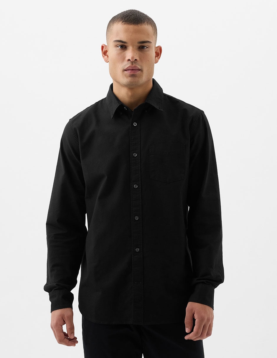 Camisa casual de algodón manga larga para hombre Camisa casual de algodón manga larga para hombre