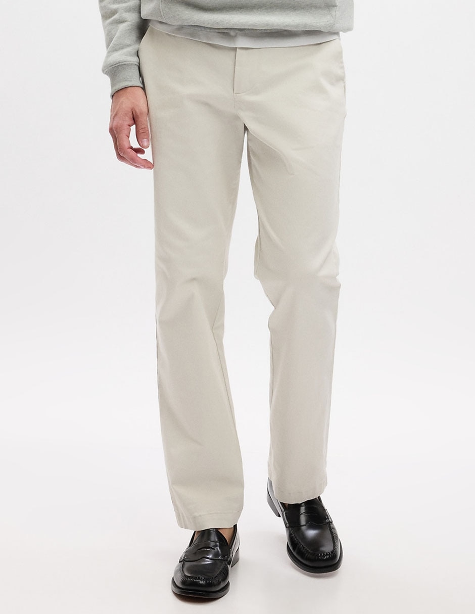 Pantalón recto de gabardina para hombre
