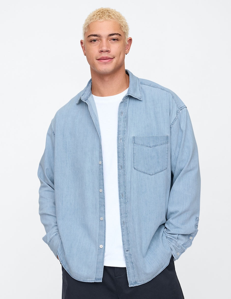 Camisa Jeans Camisas Gap Hombre Camisa Gap Franela Standard Fit