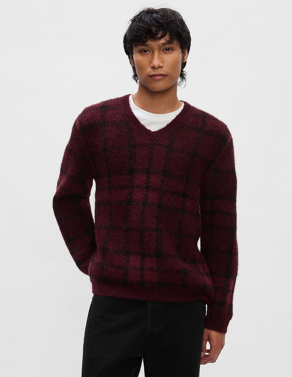 Sueter Tejido Sueter Cuello En V Para Hombres Suéter Cuello V Para