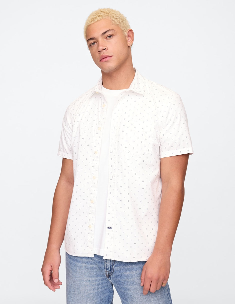 Camisa casual de algodón manga corta para hombre Camisa casual de algodón manga corta para hombre