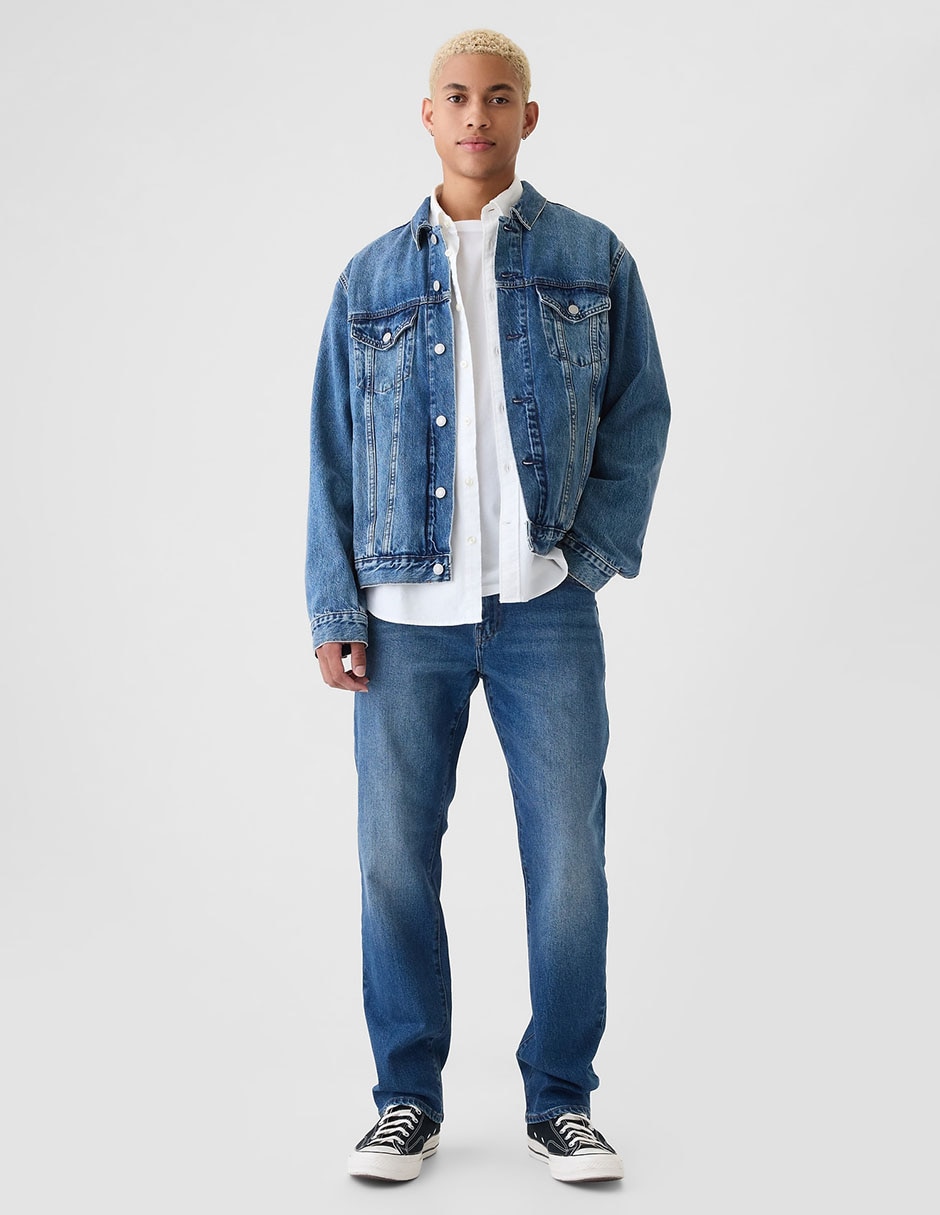 Jeans straight deslavado para hombre