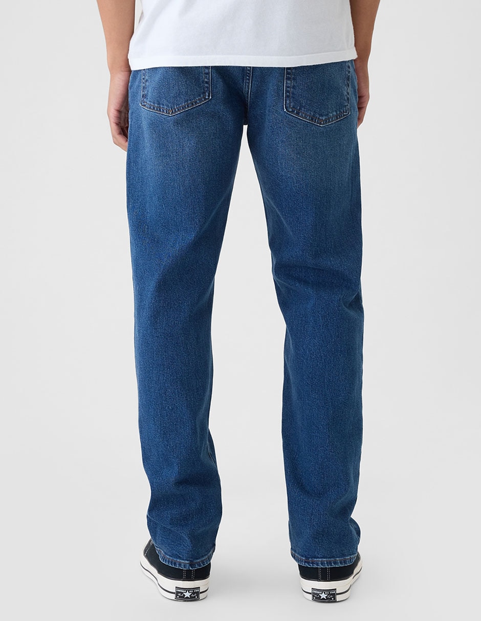 Jeans straight deslavado para hombre 4