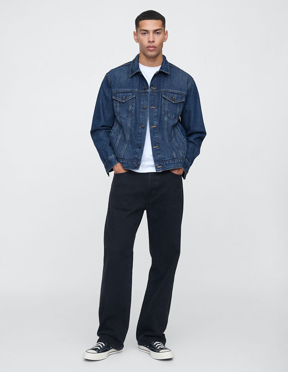 Chamarra denim de mezclilla con bolsillos para hombre 3