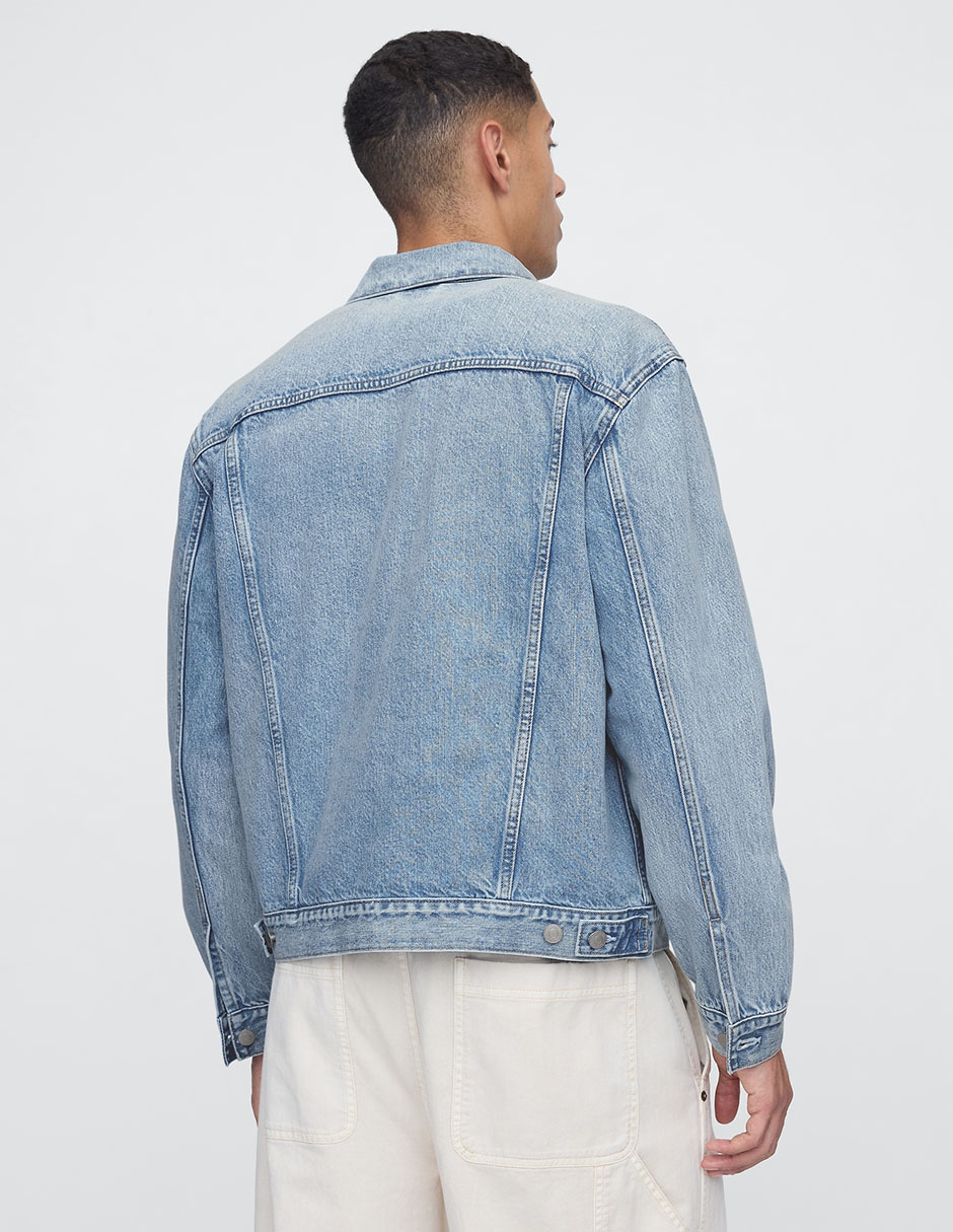 Chamarra denim de mezclilla con bolsillos para hombre 2