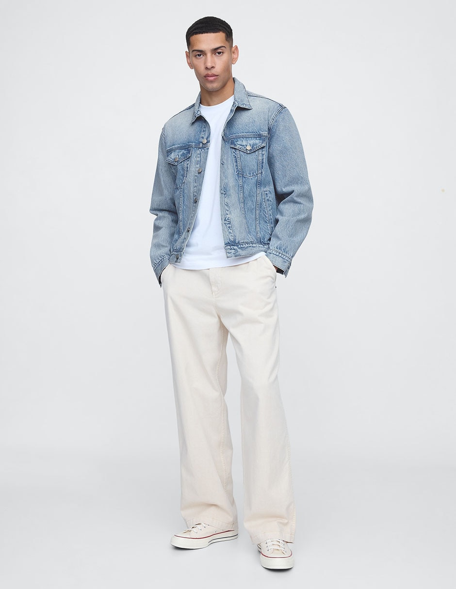 Chamarra denim de mezclilla con bolsillos para hombre 3