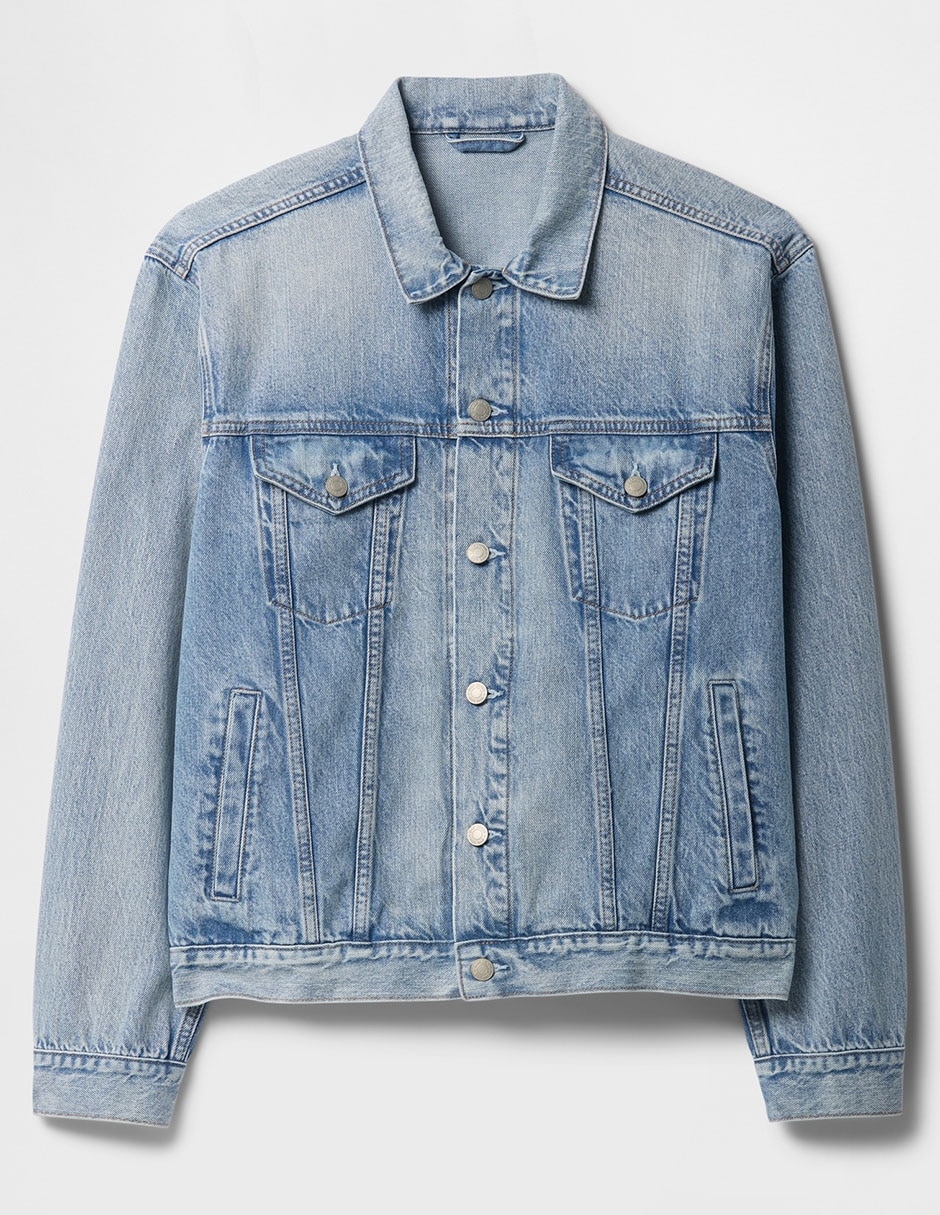 Chamarra denim de mezclilla con bolsillos para hombre 4