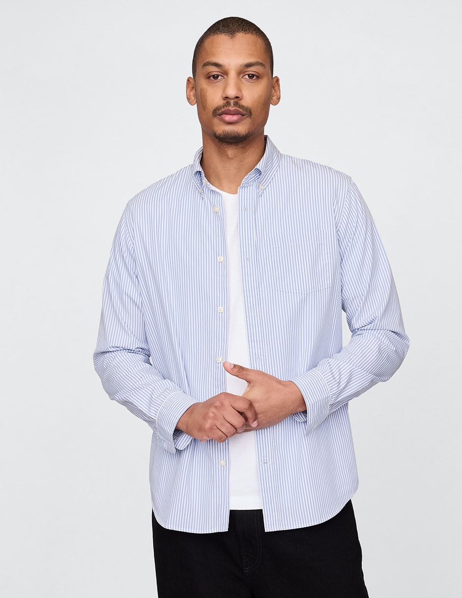 Camisa casual de algodón manga larga para hombre