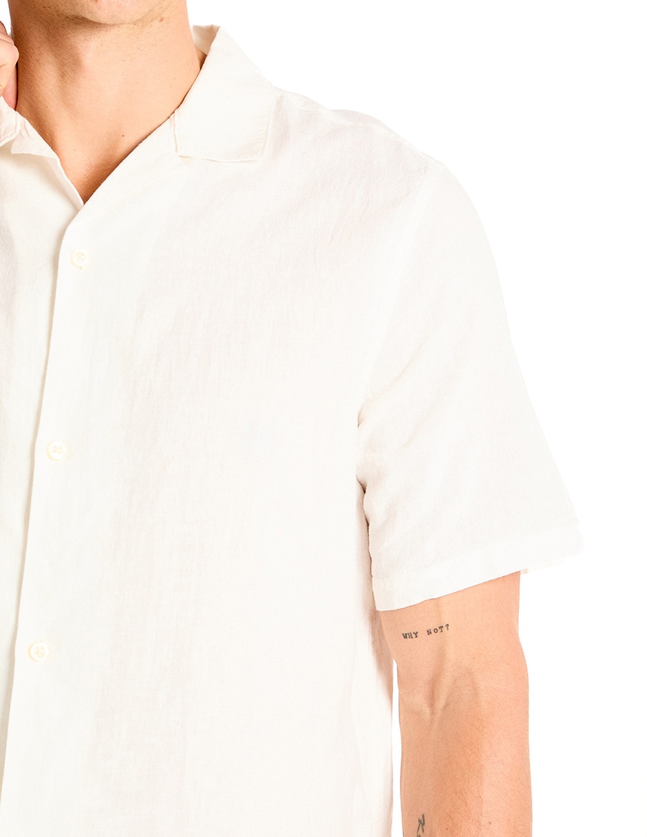 Camisa casual de algodón manga corta para hombre 7