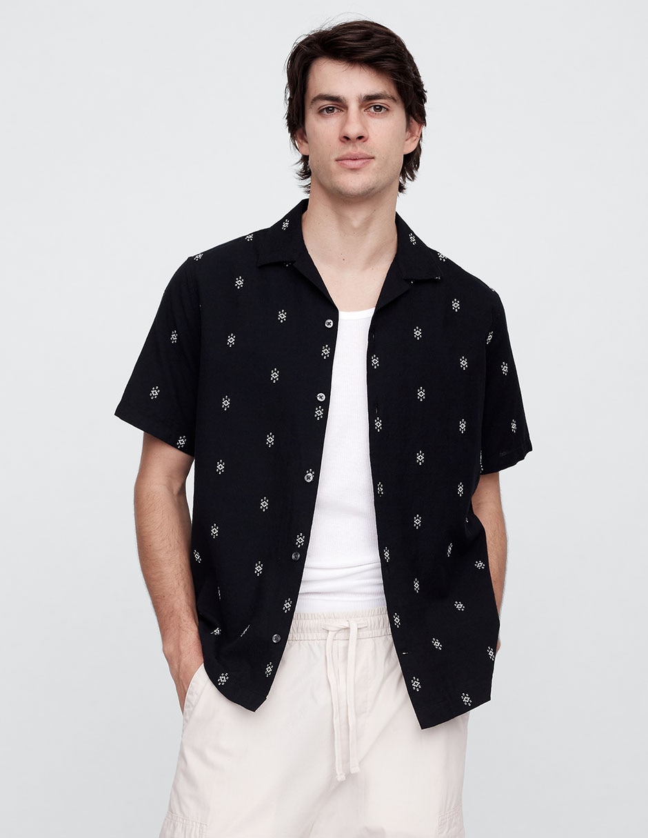 Camisa de algodón manga corta para hombre 1