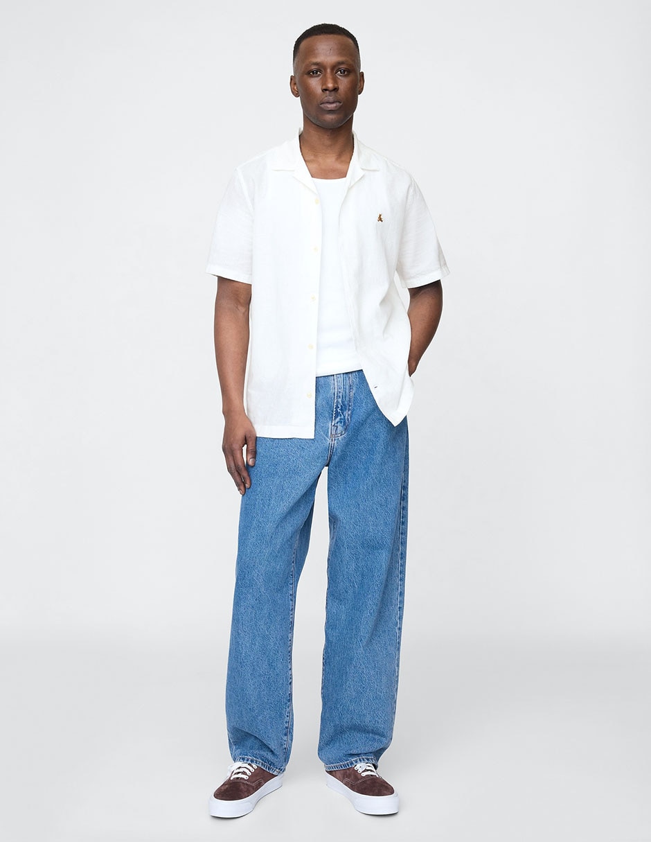 Camisa casual de lino manga corta para hombre 3
