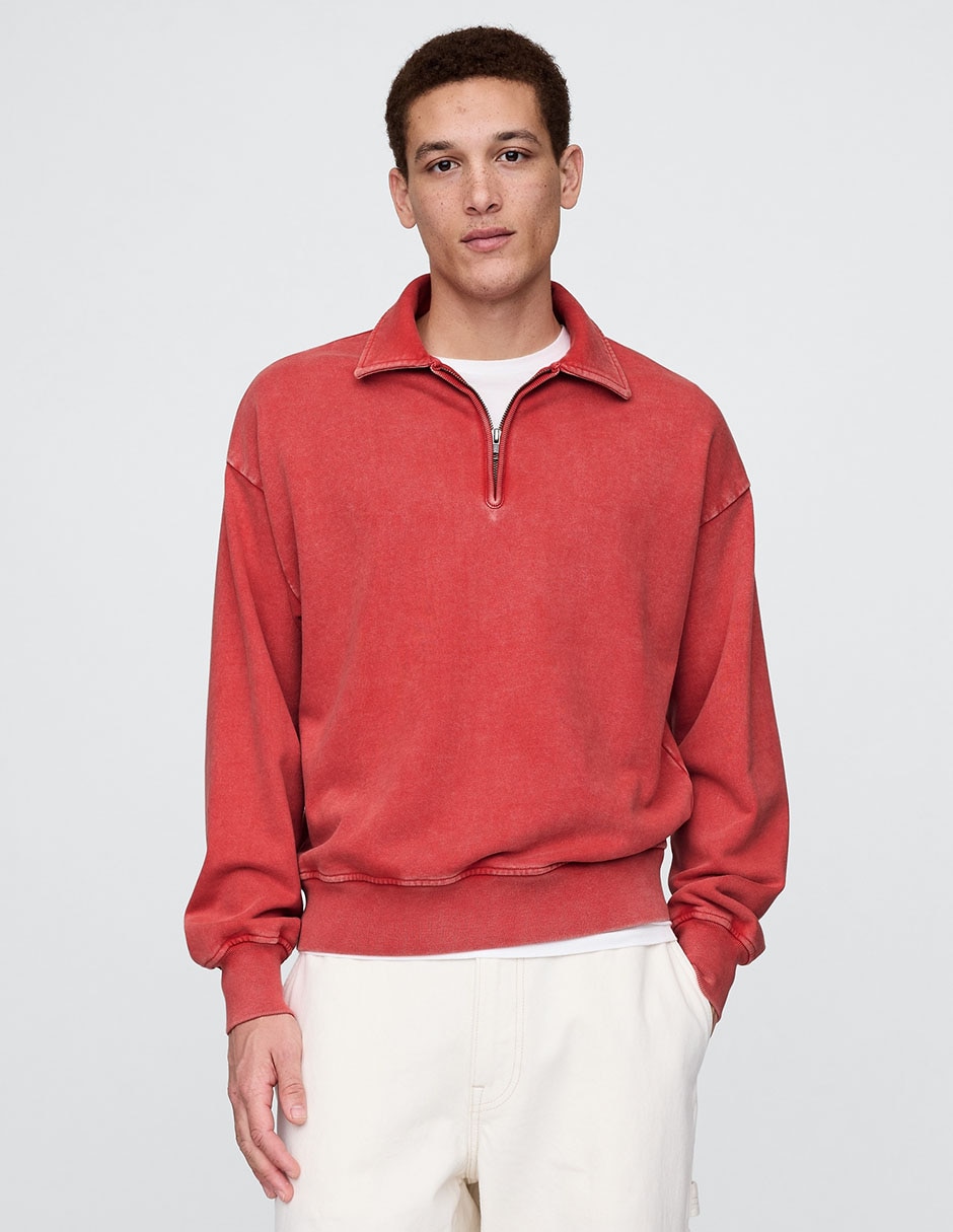 SUDADERA GAP 781233 FRENCH TE, G, ROJO