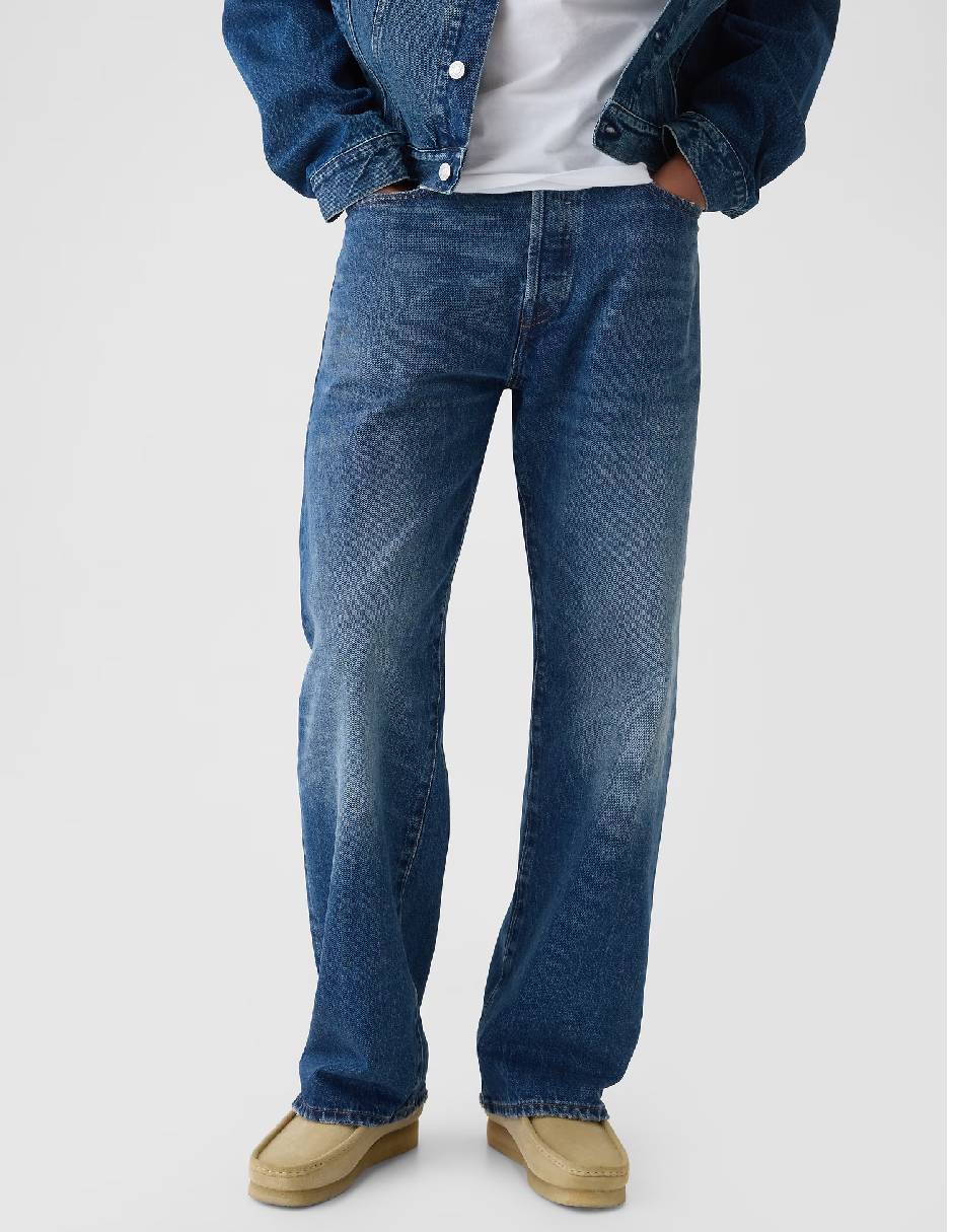 Jeans loose lavado stone wash para hombre