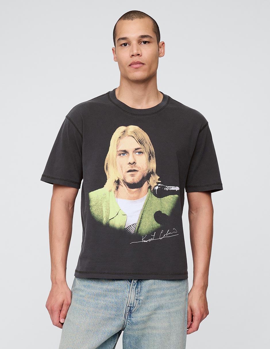 Playera Kurt Cobain cuello redondo para hombre Playera Kurt Cobain cuello redondo para hombre