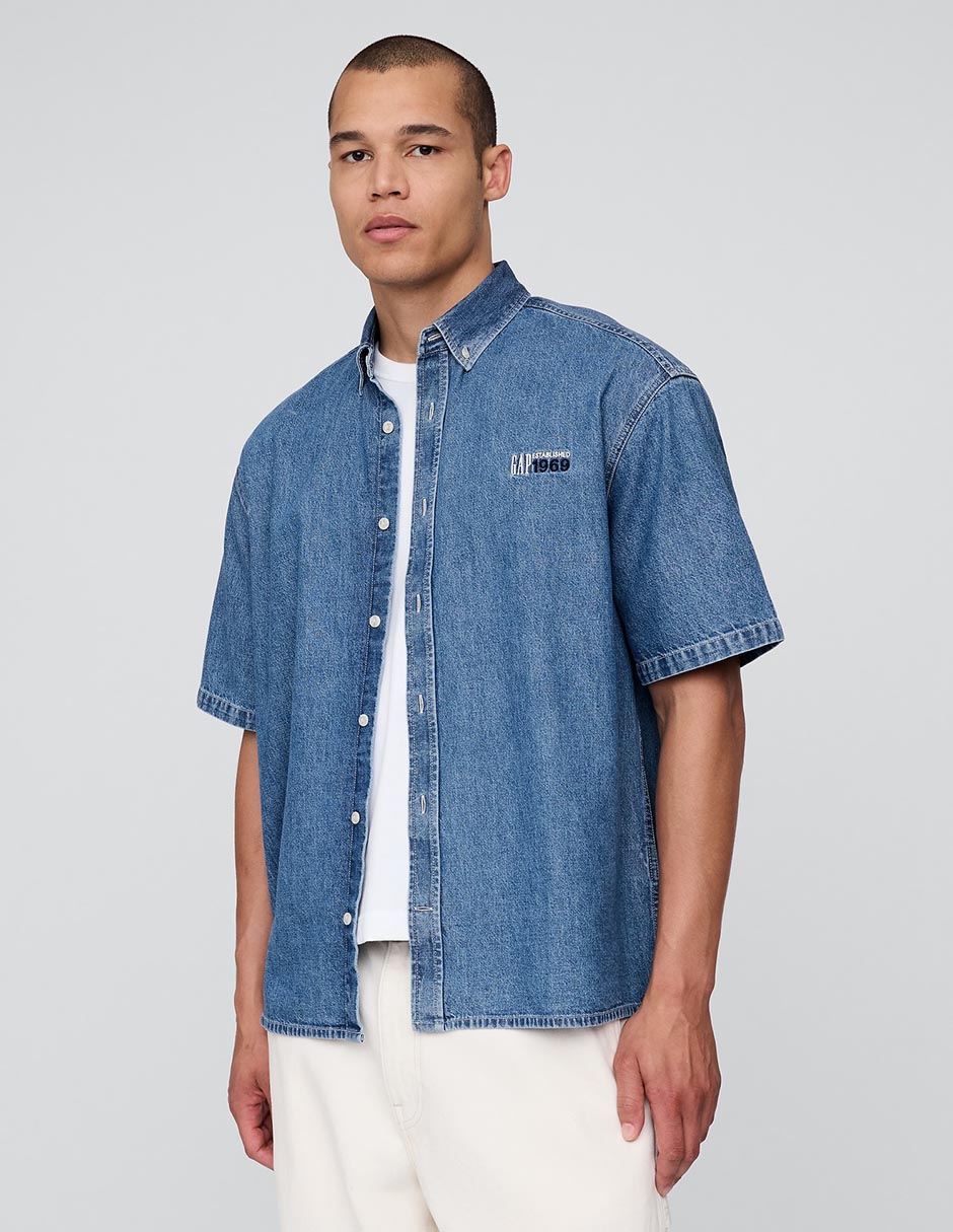 Camisa casual de algodón manga corta para hombre 1