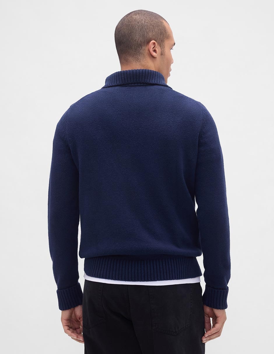 Suéter cuello con cierre para hombre