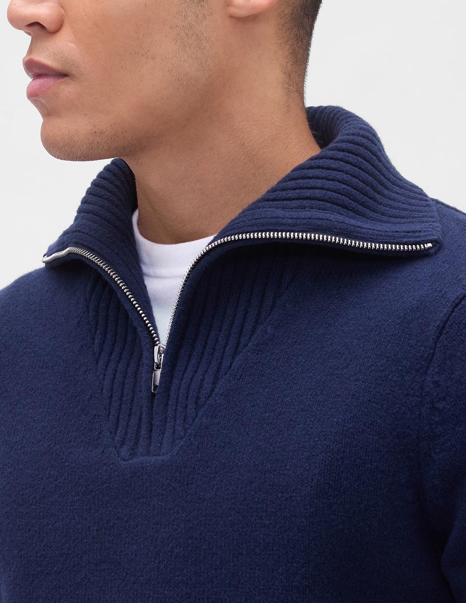 Suéter cuello con cierre para hombre