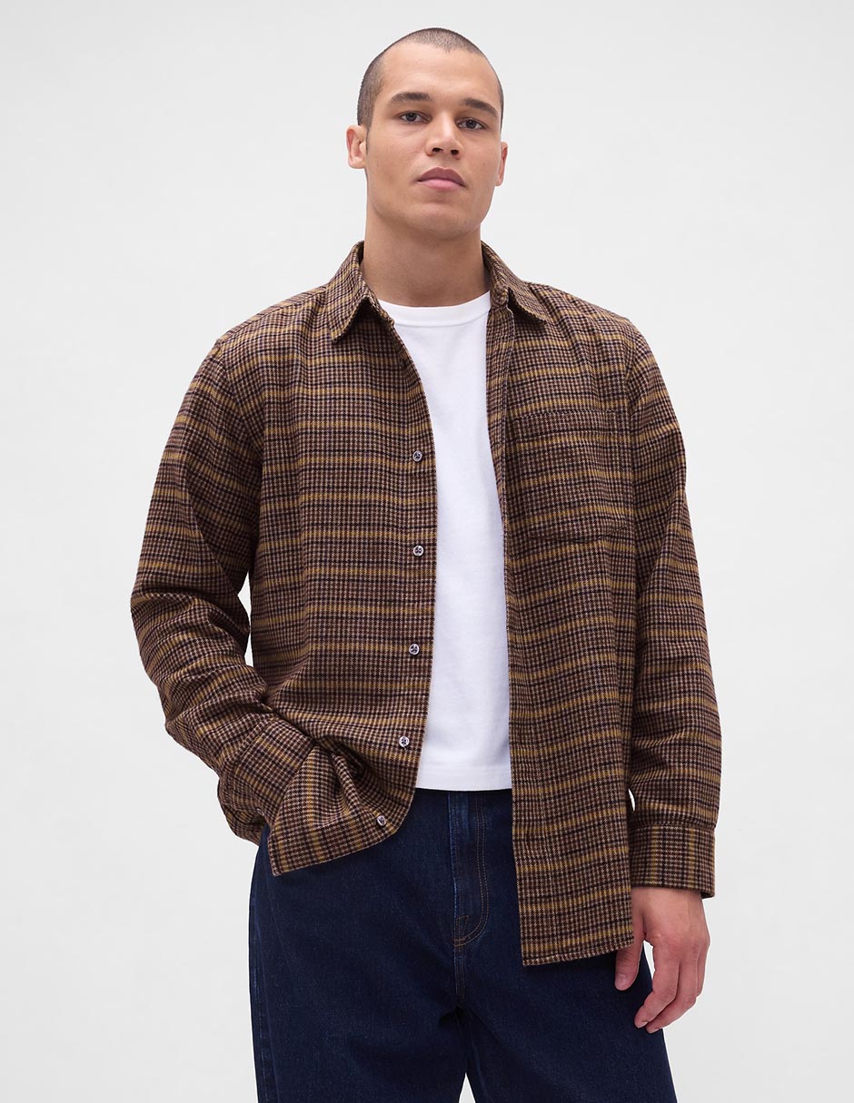 Sobrecamisa casual manga larga para hombre