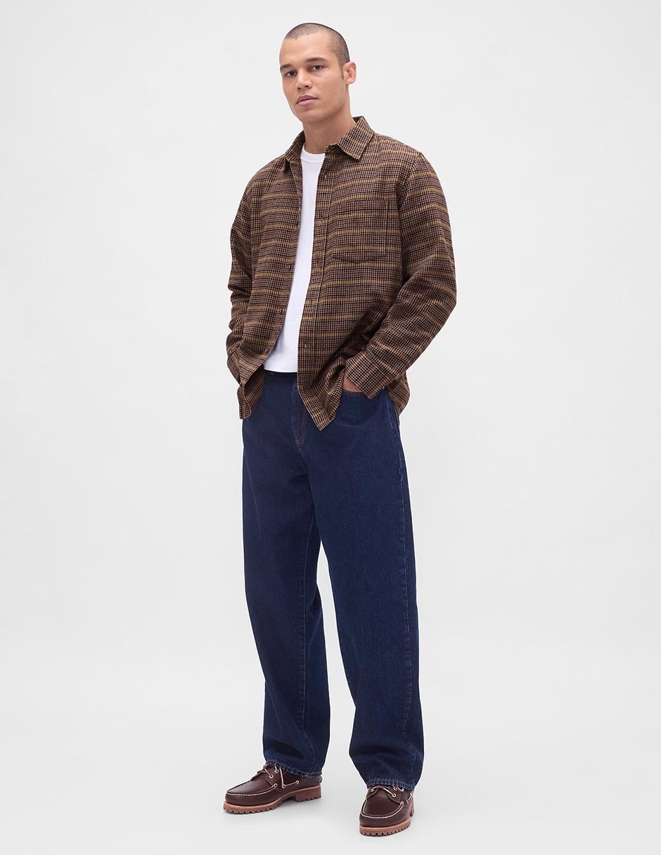 Sobrecamisa casual manga larga para hombre 2
