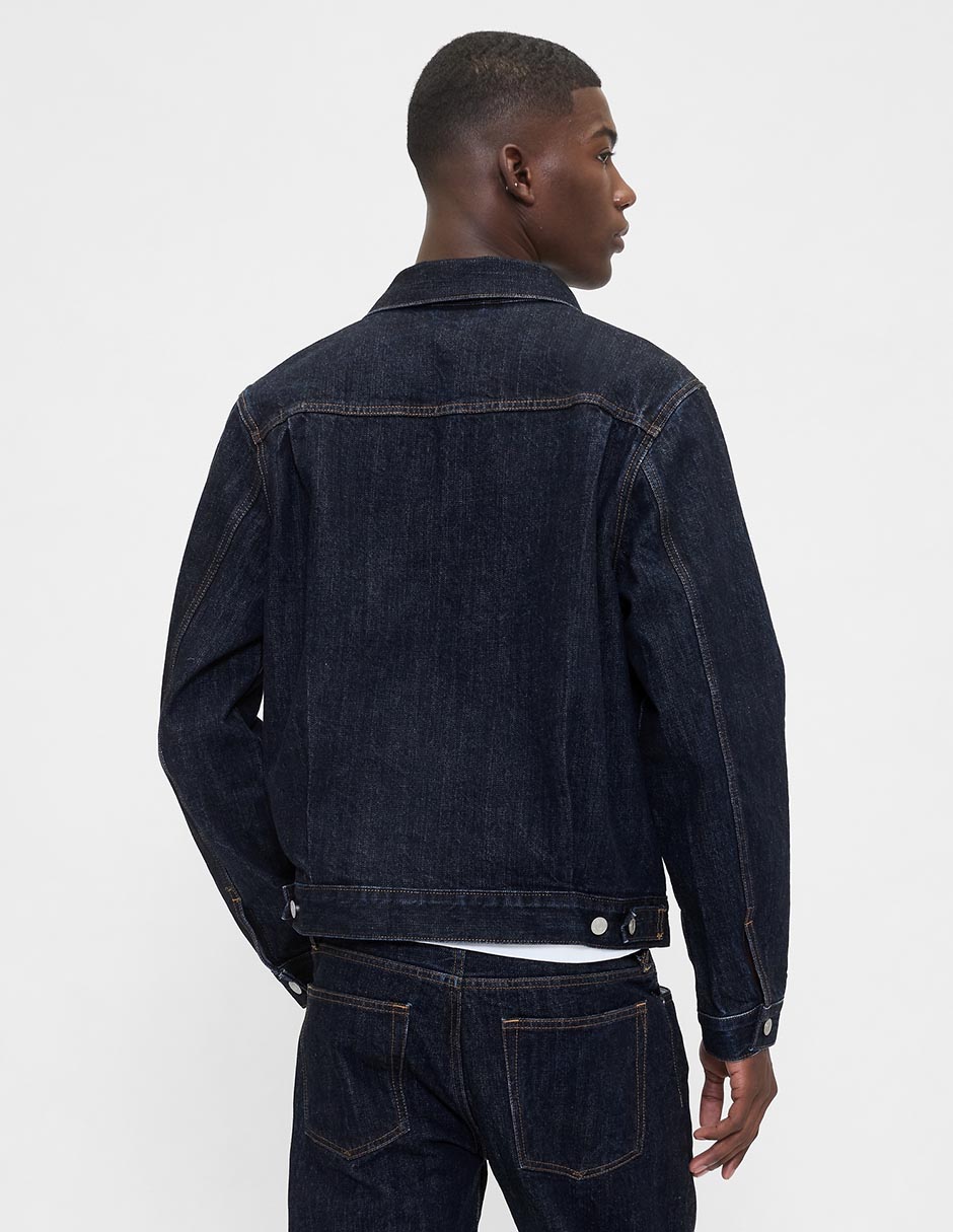 Chamarra denim de mezclilla con bolsillos para hombre 2