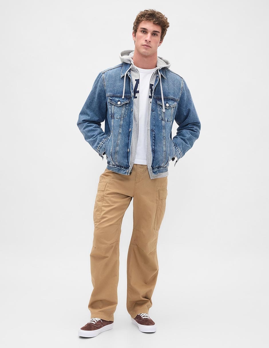 Pantalón cargo recto de algodón para hombre
