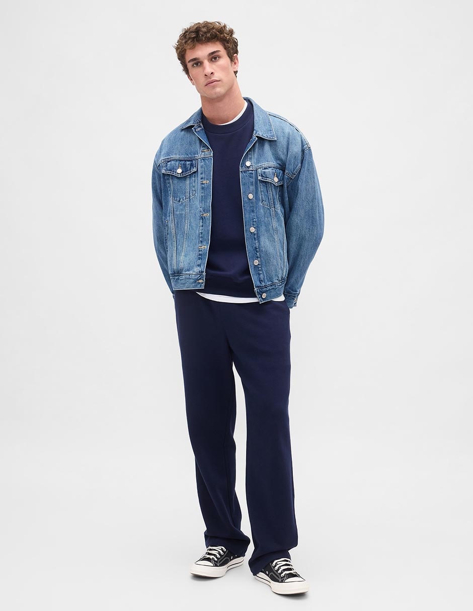 Pants straight con elástico para hombre