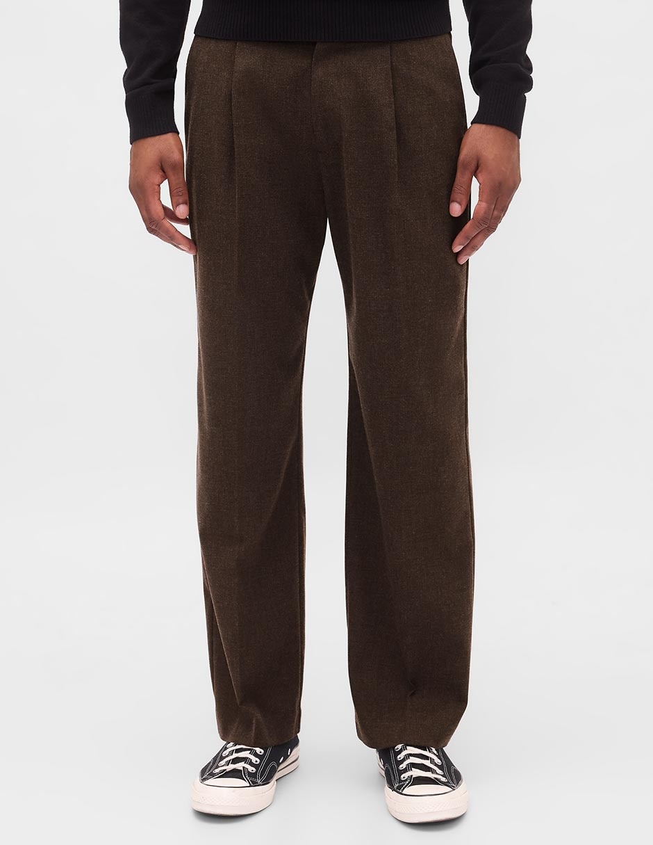 Pantalón recto de lana para hombre