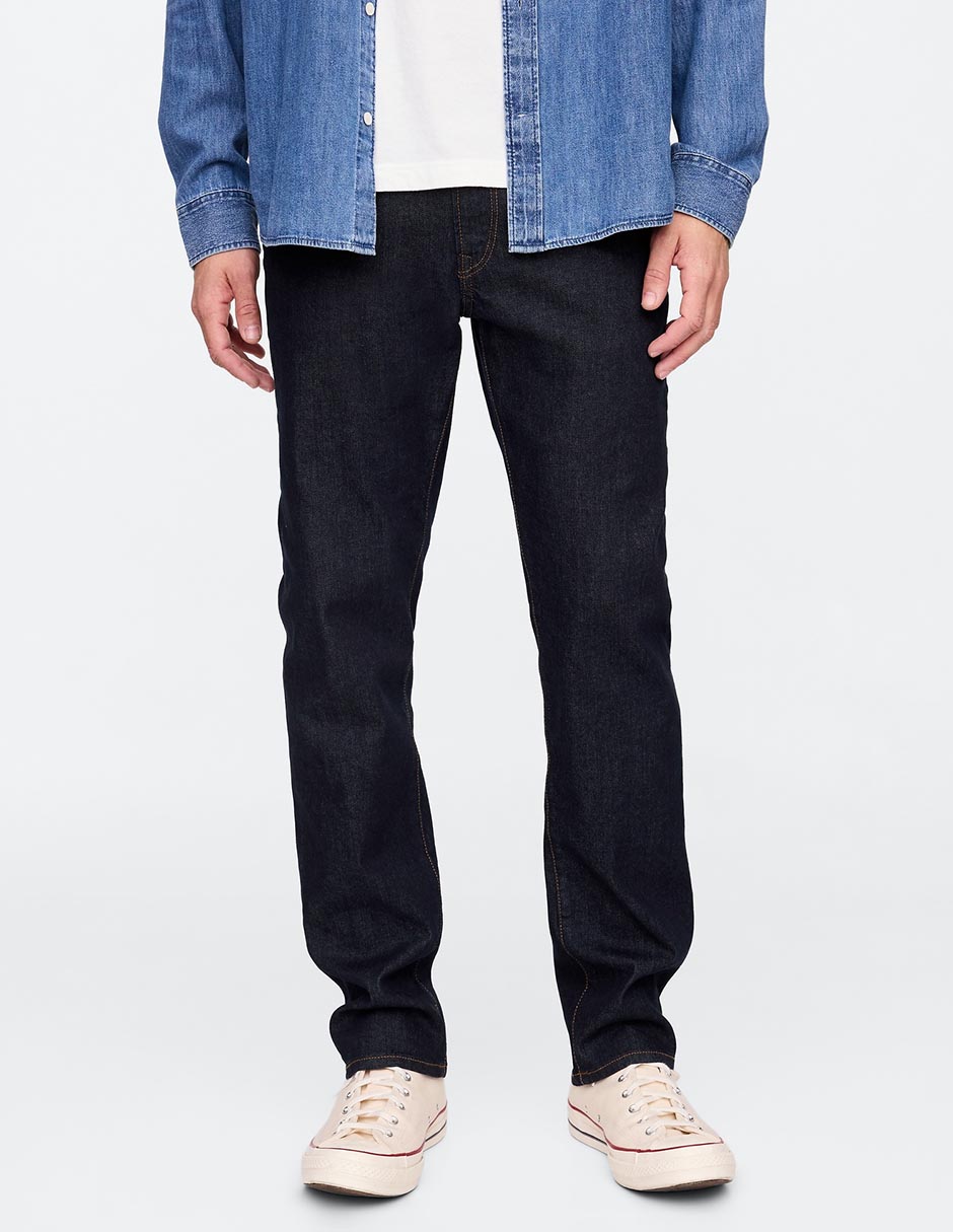 Jeans straight lavado obscuro para hombre