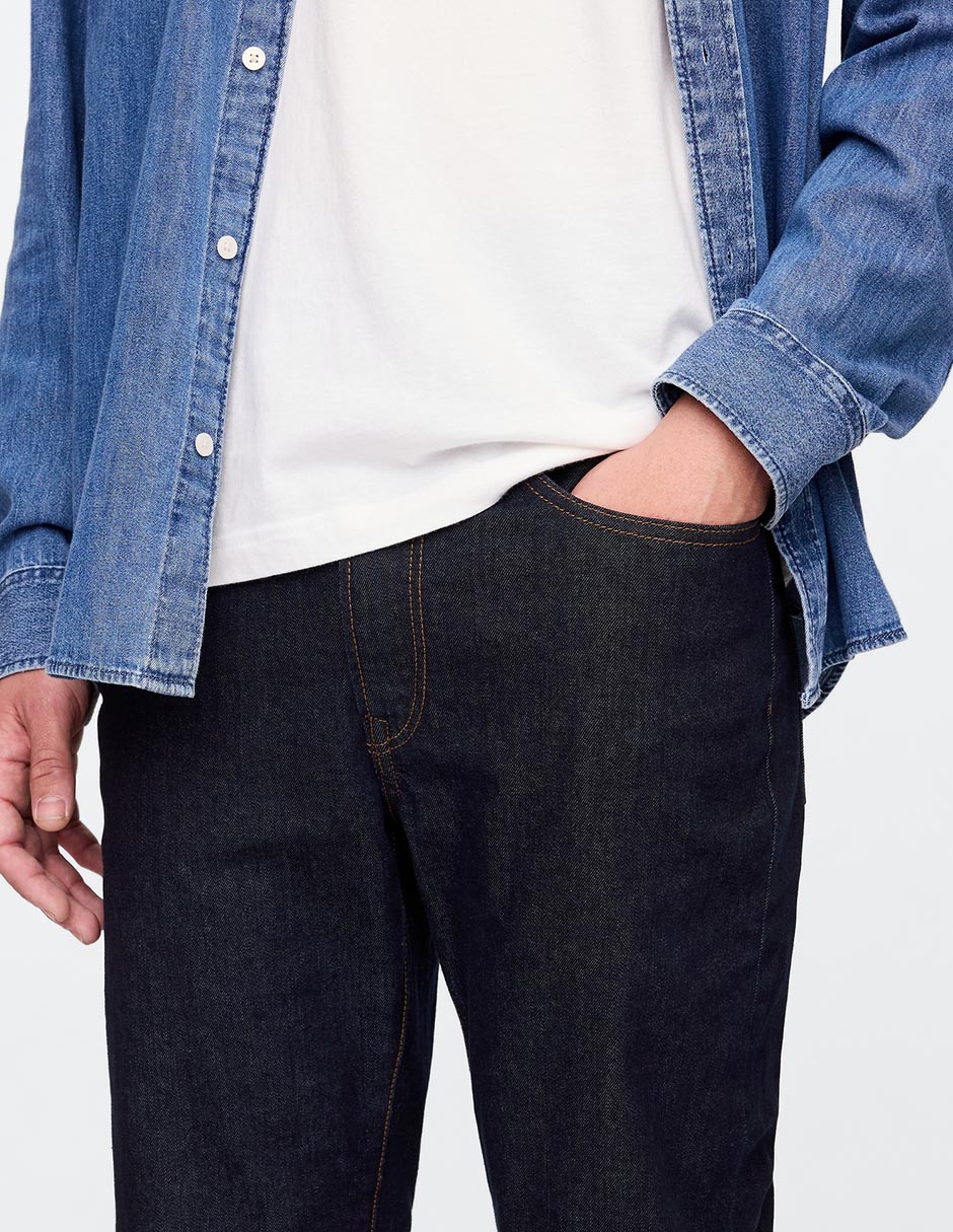 Jeans straight lavado obscuro para hombre 5