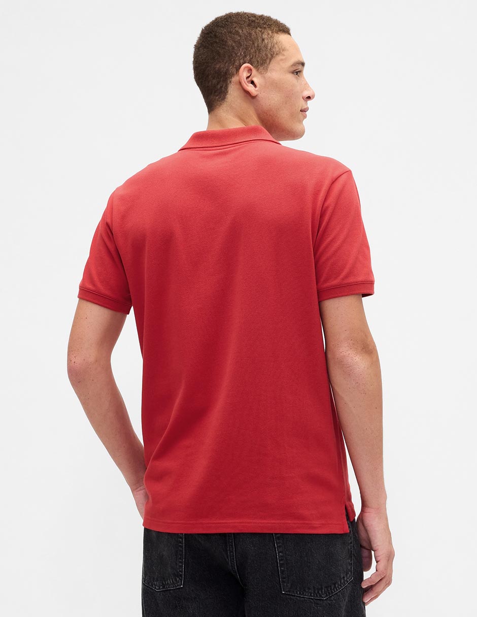 PLAYERA POLO GAP PIQUÉ LOGO, G, ROJO