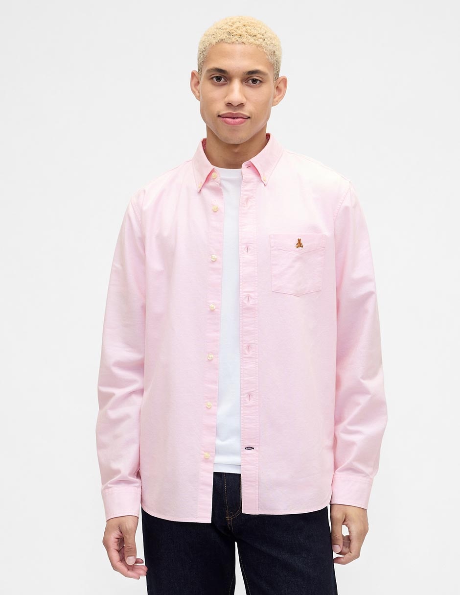 Camisa casual de algodón manga larga para hombre