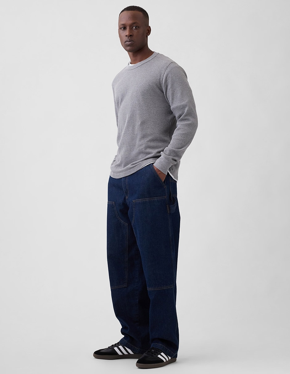 Jeans carpenter baggy lavado rinse para hombre 4