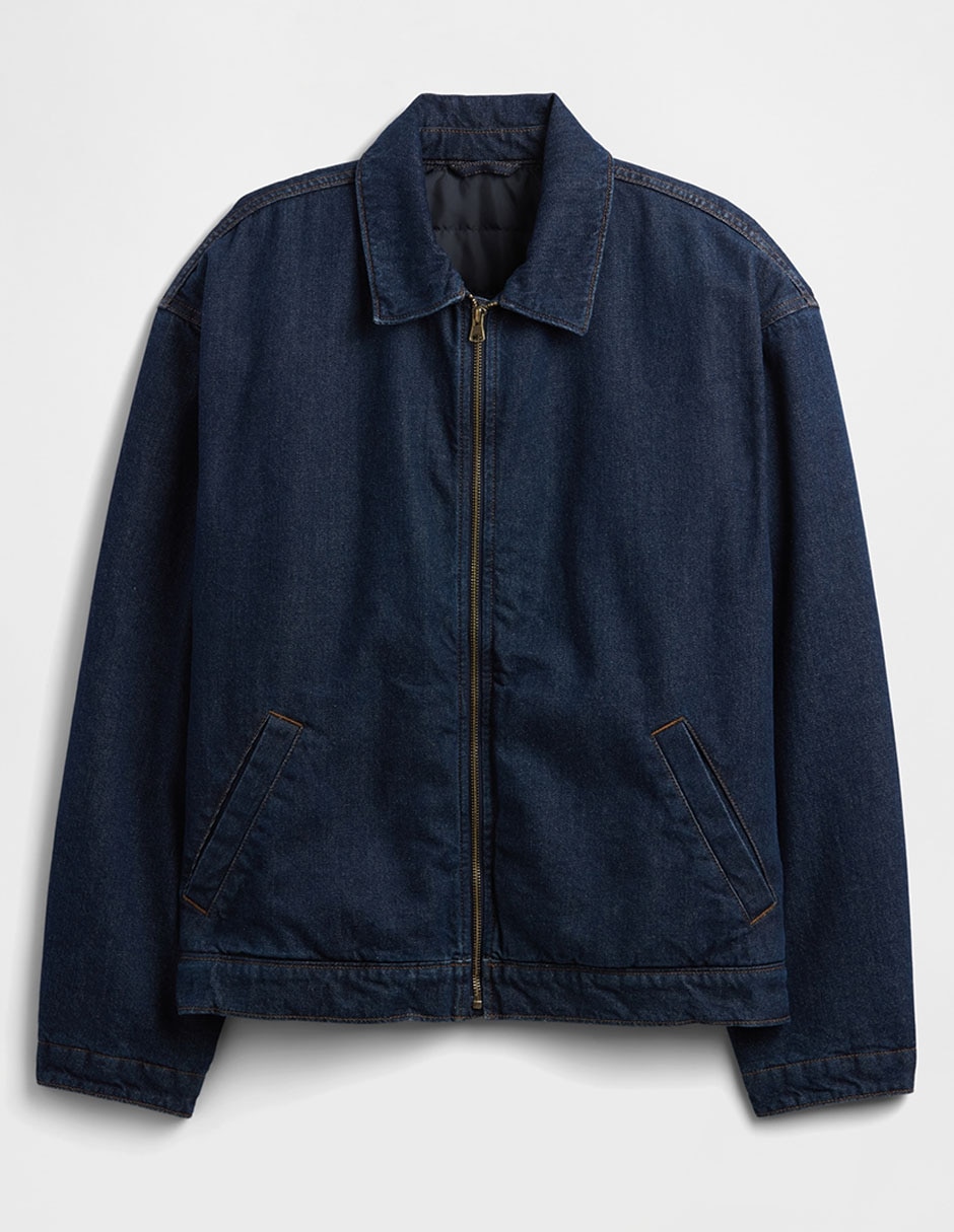 Chamarra casual de mezclilla con bolsillos para hombre