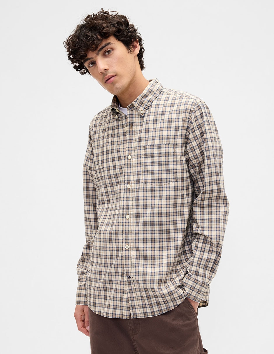 Camisa casual de algodón manga larga para hombre Camisa casual de algodón manga larga para hombre