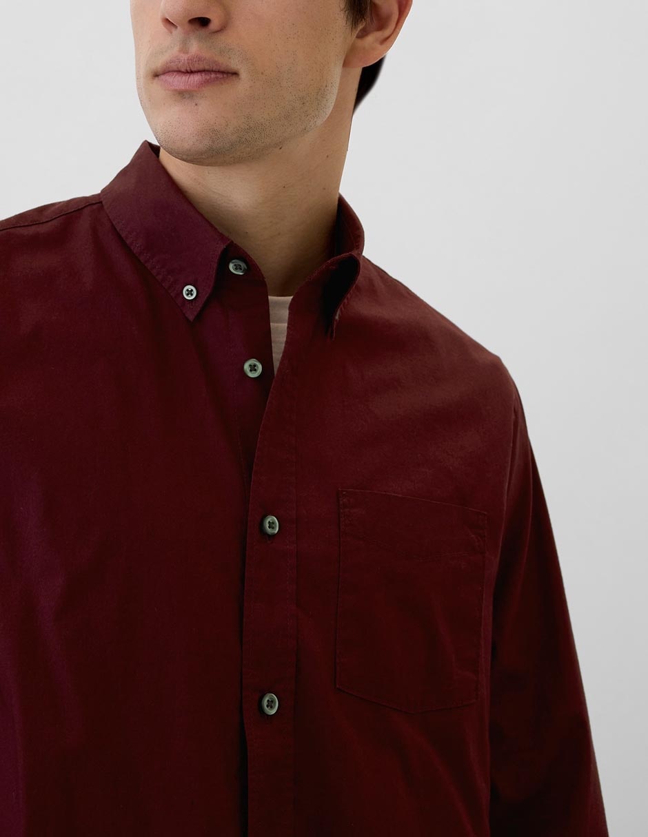 Camisa casual de algodón manga larga para hombre 4