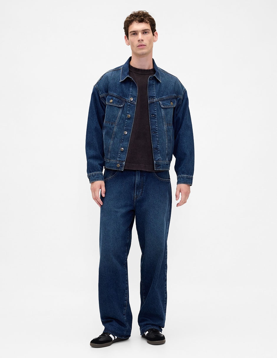 Jeans baggy x Stranger Things lavado obscuro para hombre Jeans baggy x Stranger Things lavado obscuro para hombre