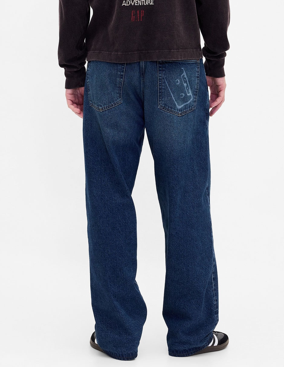 Jeans baggy x Stranger Things lavado obscuro para hombre 4