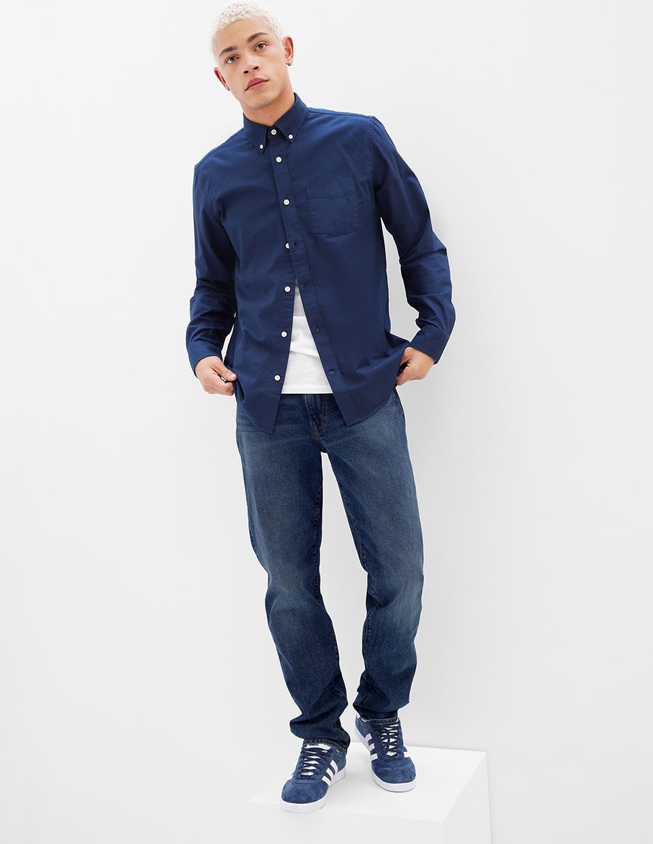 Jeans straight deslavado para hombre