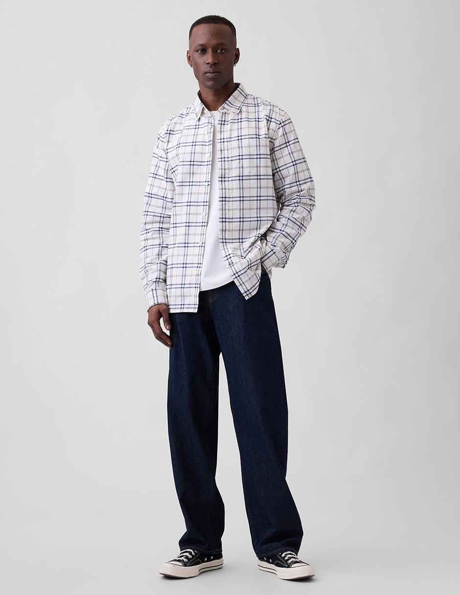 Camisa casual de algodón manga larga para hombre 3