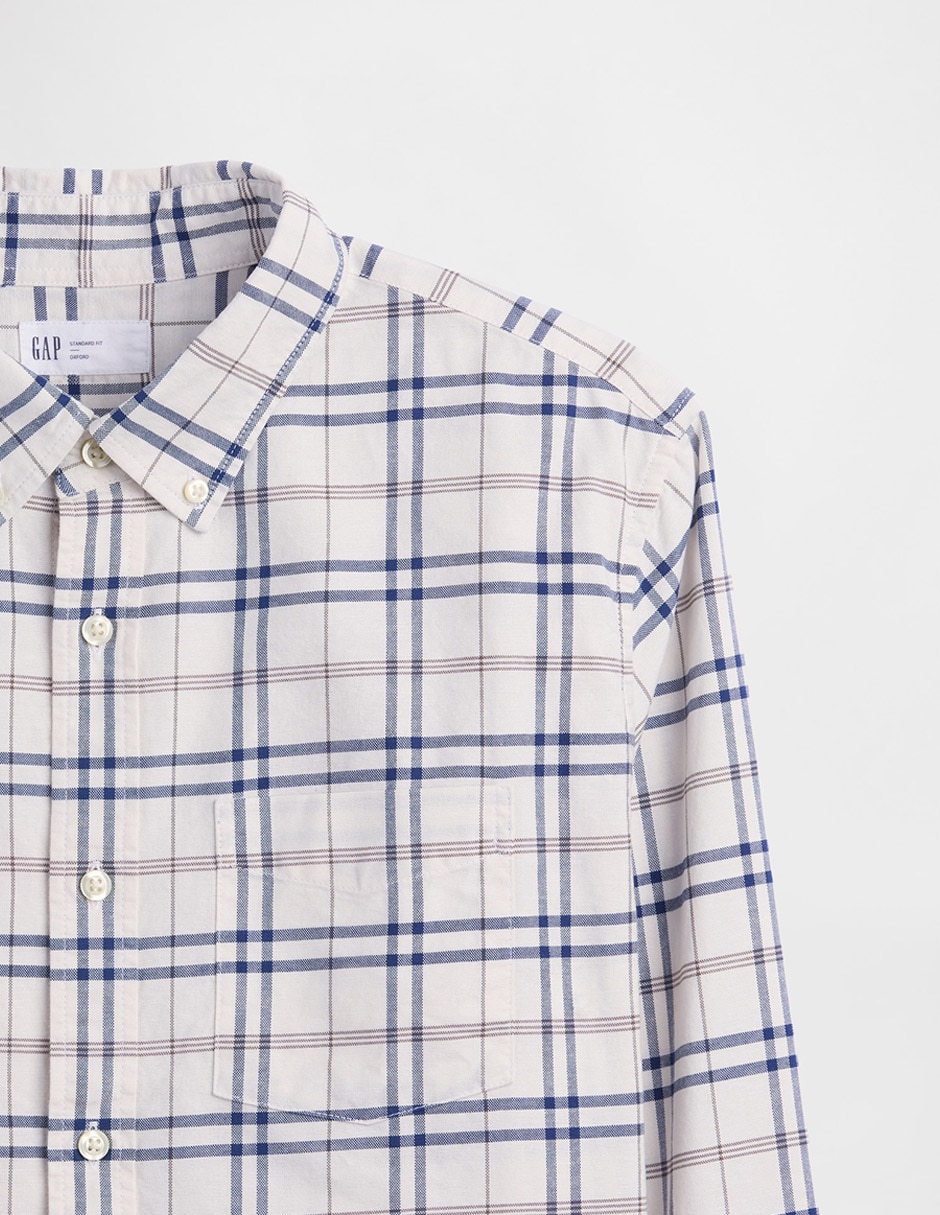 Camisa casual de algodón manga larga para hombre 4
