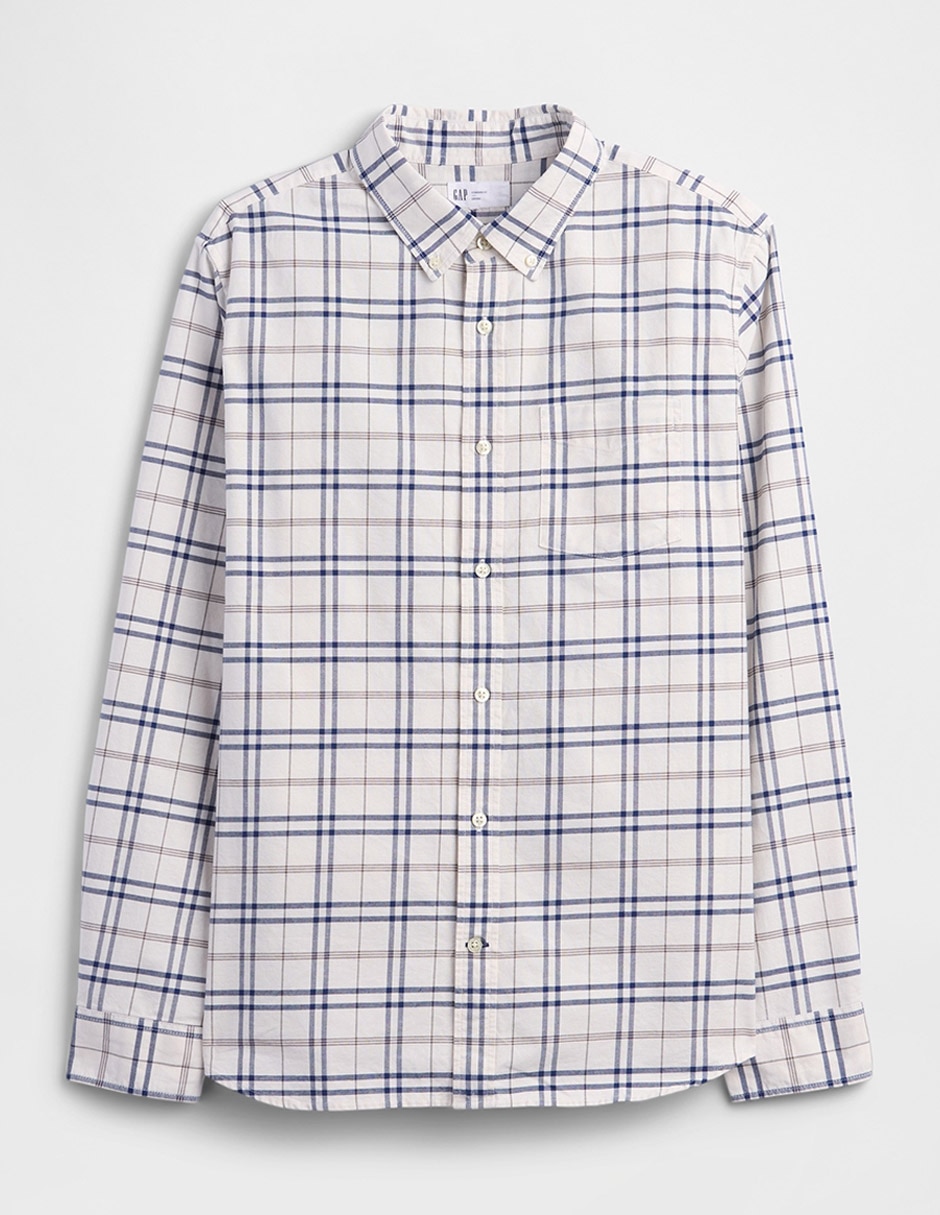 Camisa casual de algodón manga larga para hombre 5
