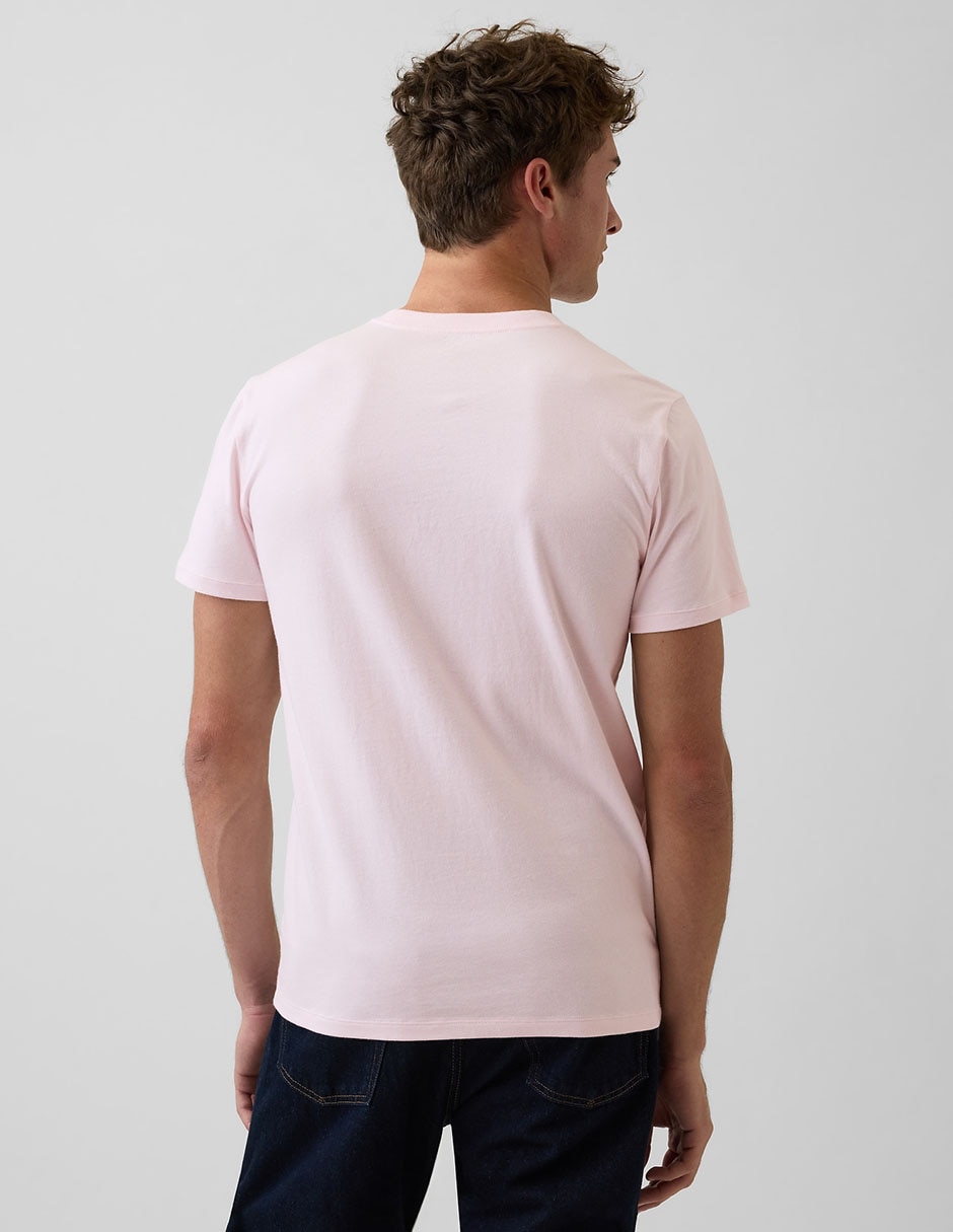 PLAYERA GAP 570044F LOG, G, ROSA CLARO