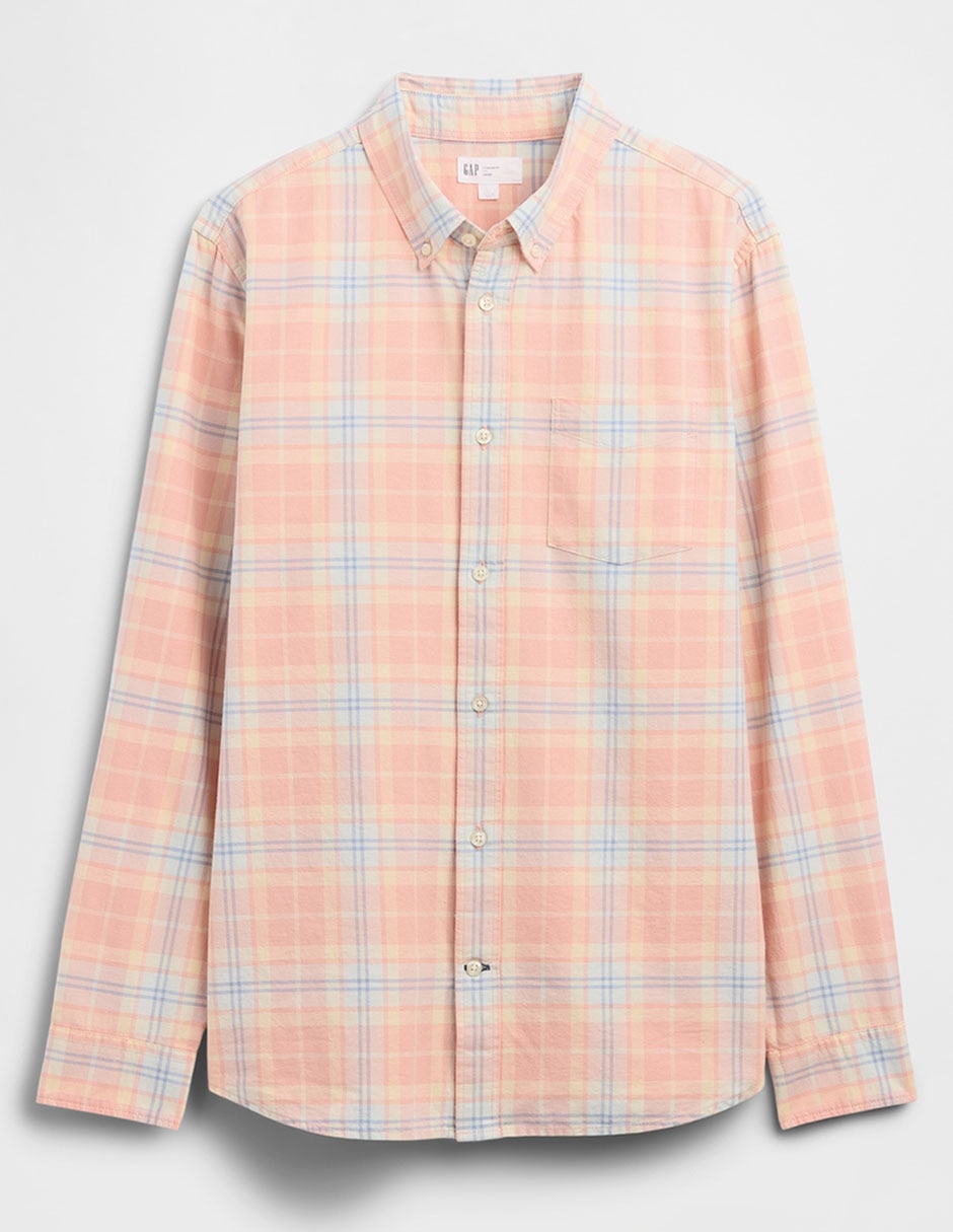 Camisa casual de algodón manga larga para hombre