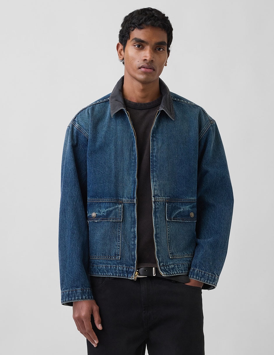 Chamarra denim de mezclilla para hombre