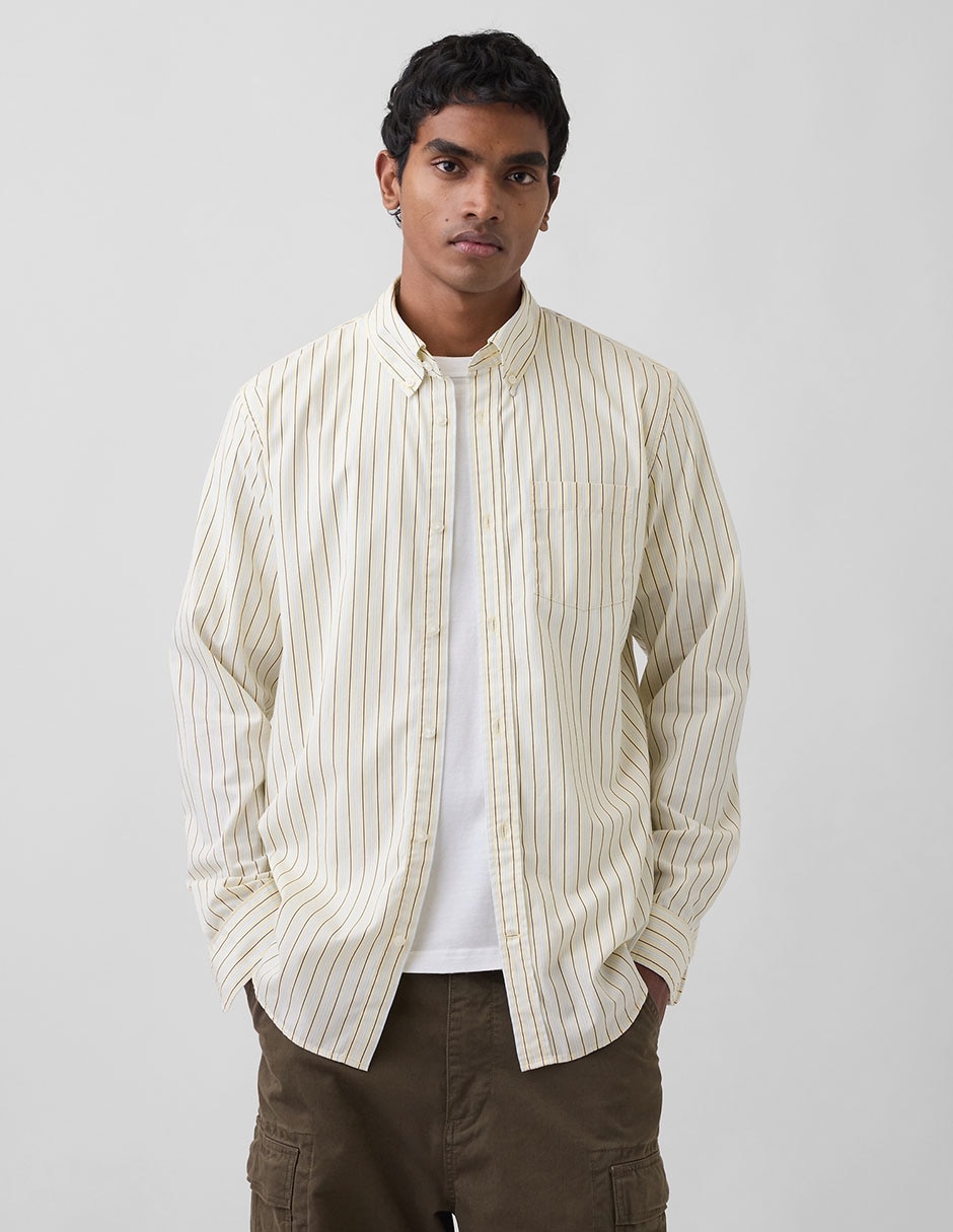 Camisa casual manga larga para hombre