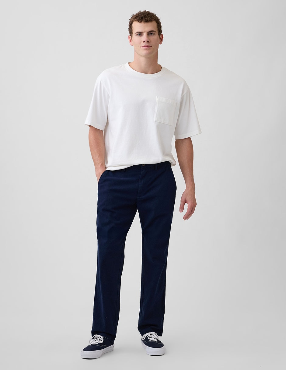 Pantalón straight de lino para hombre
