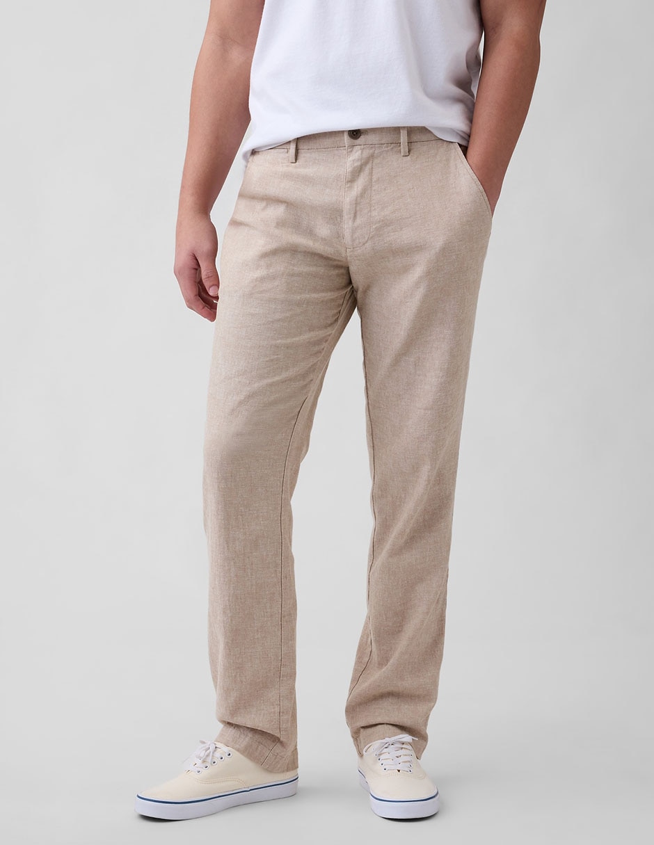 Pantalón straight de lino para hombre