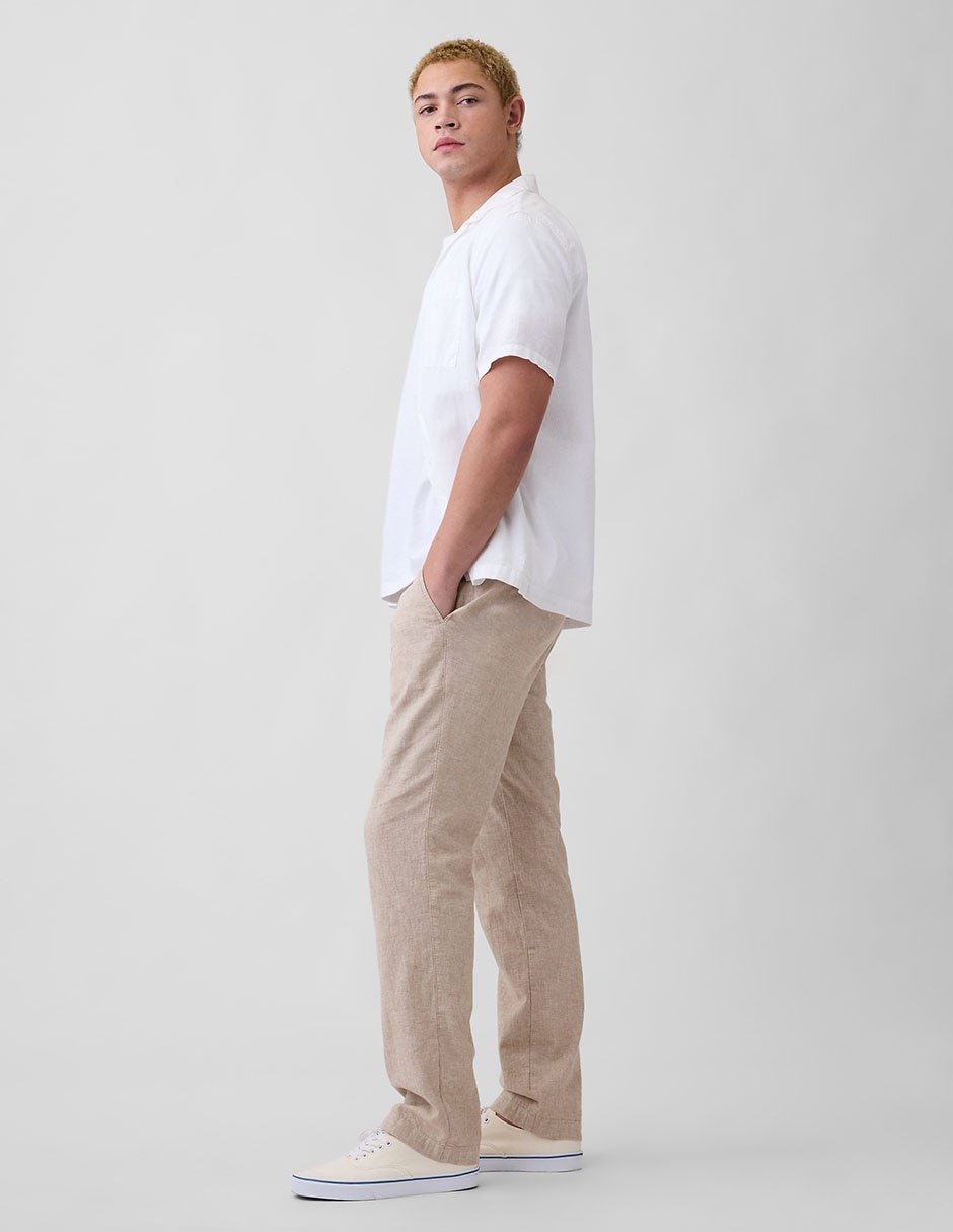 Pantalón straight de lino para hombre